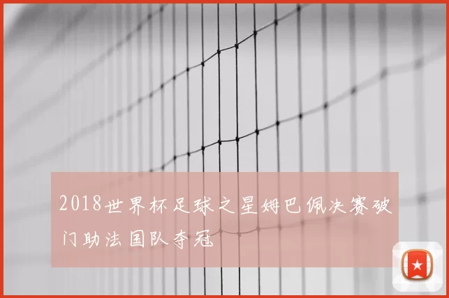 2018世界杯足球之星姆巴佩决赛破门助法国队夺冠